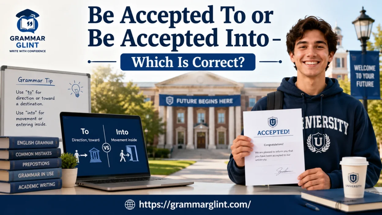 Be Accepted To or Be Accepted Into