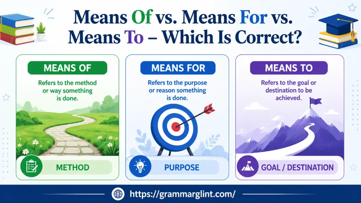Means Of vs Means For vs “Means To