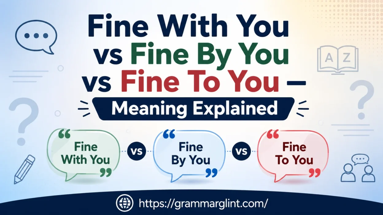 Fine With You vs Fine By You vs Fine To You