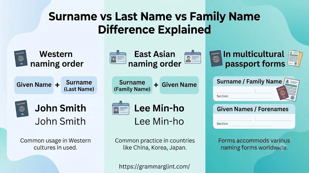 Surname vs Last Name vs Family Name