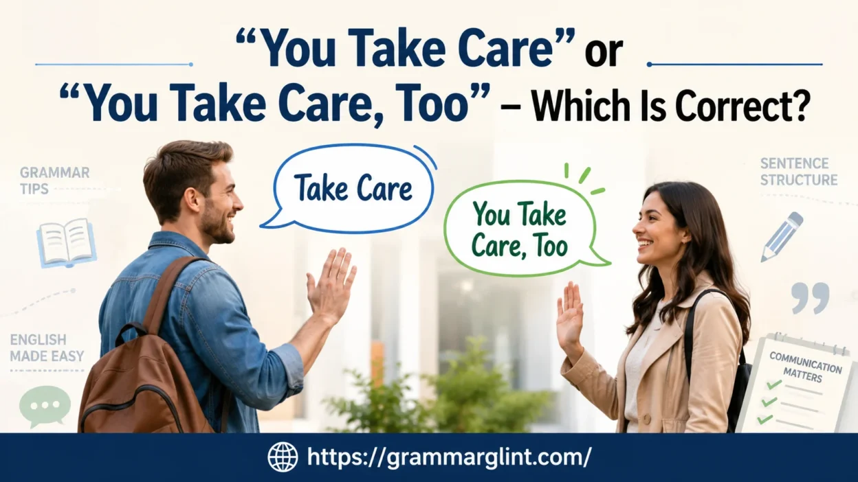 “You Take Care” or “You Take Care, Too” Which Is Correct?